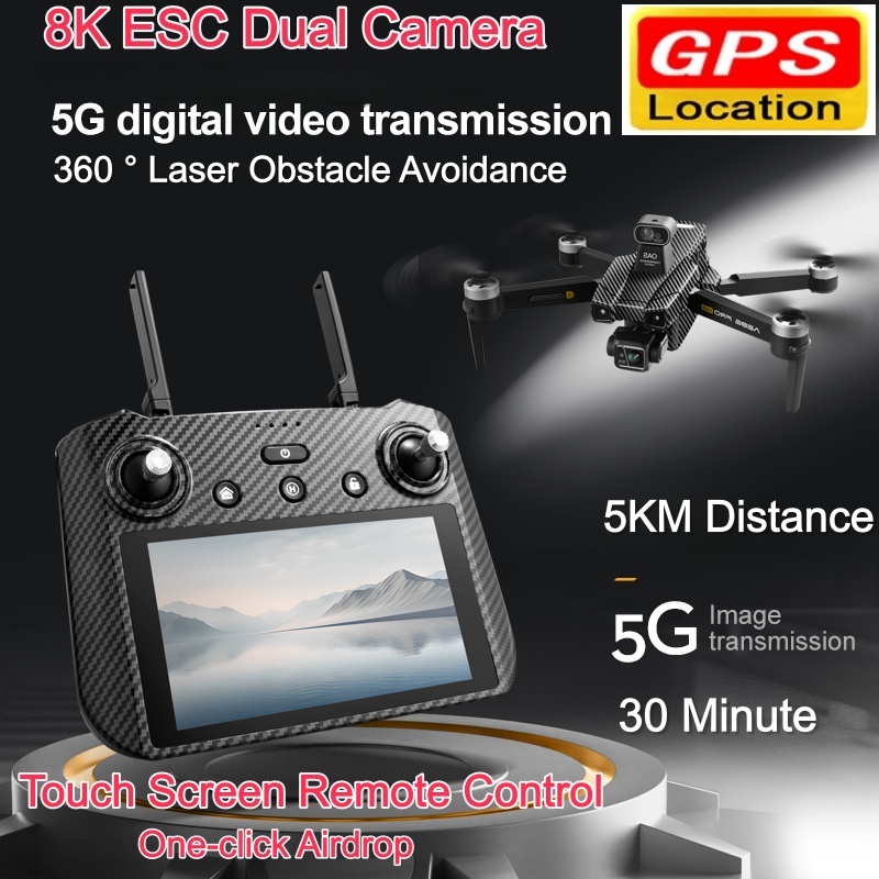 Drone Camera With Gimbal - Brushless 8K ESC Dual Camera Drone
