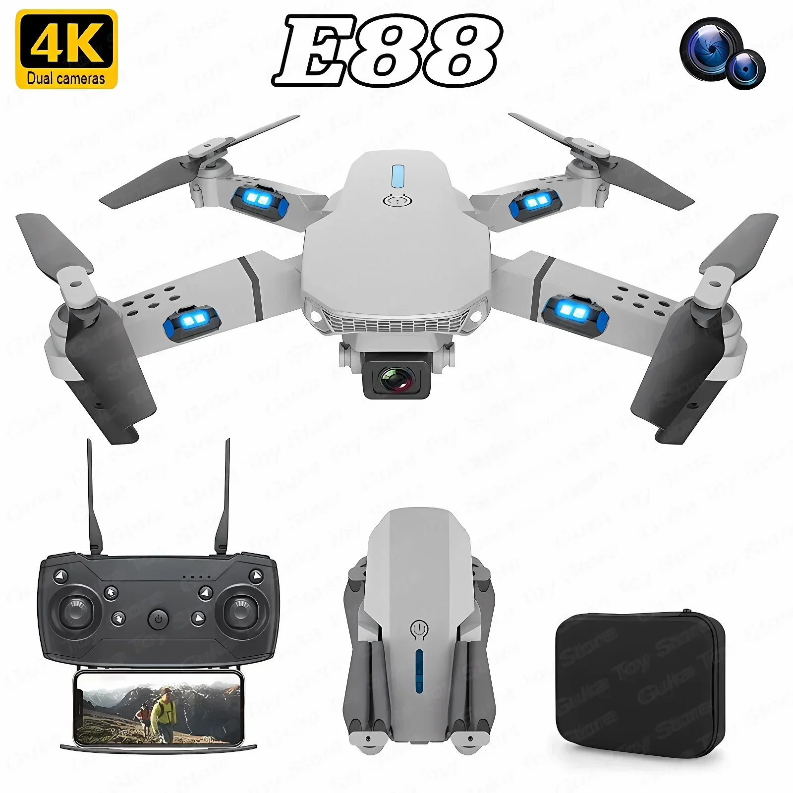 Drone Camera Wide Angle - E88 Pro WIFI FPV Drone Groothoek