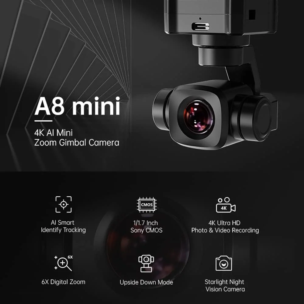 SIYI A8 Mini 4K 8MP Gimbal Cam - Drone Camera Vlog recensie en prijs